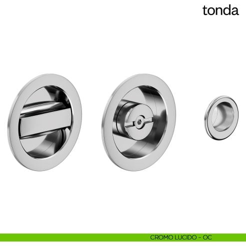 Maniglia incasso Tonda con nottolino dnd cromo lucido