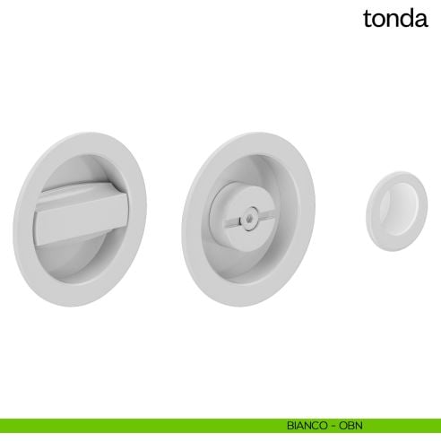 Maniglia incasso Tonda con nottolino dnd bianco