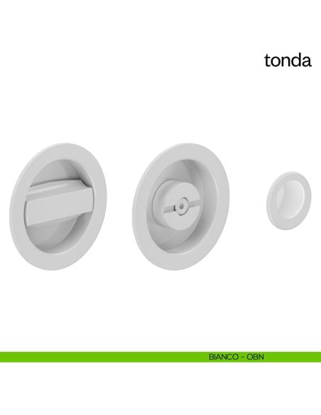 Maniglia incasso Tonda con nottolino dnd bianco