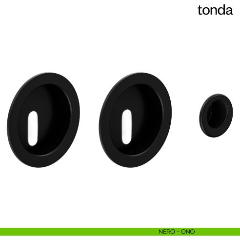 Maniglia incasso Tonda con foro chiave e serratura dnd nero