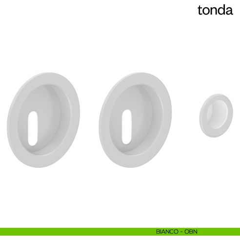 Maniglia incasso Tonda con foro chiave e serratura dnd bianco