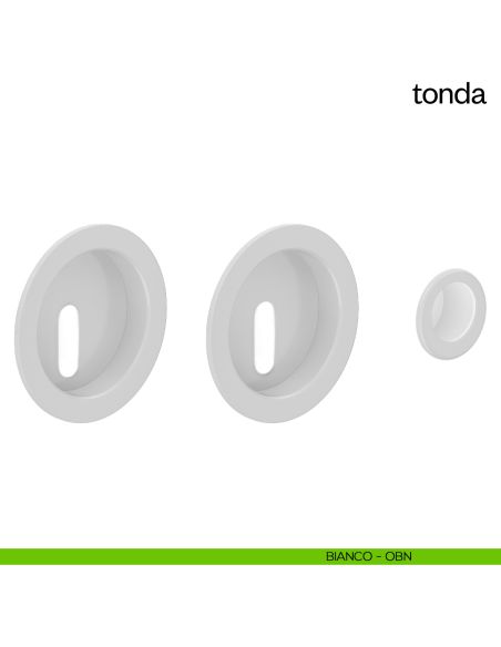 Maniglia incasso Tonda con foro chiave e serratura dnd bianco
