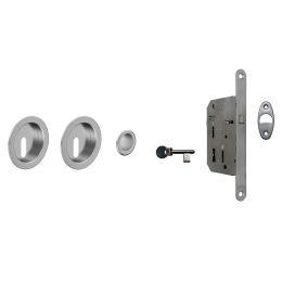 Maniglia incasso Tonda con foro chiave e serratura dnd 2