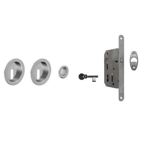 Maniglia incasso Tonda con foro chiave e serratura dnd