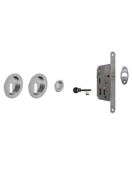 Maniglia incasso Tonda con foro chiave e serratura dnd