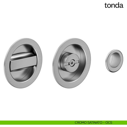Maniglia incasso Tonda con nottolino e serratura dnd cromo satinato