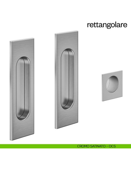 Maniglia incasso Rettangolare cieca dnd cromo satinato