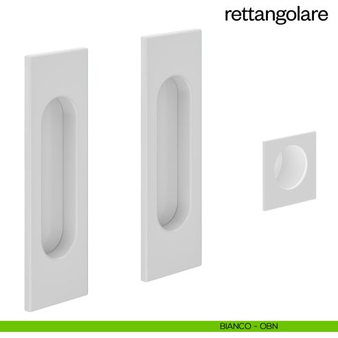 Maniglia incasso Rettangolare cieca dnd bianco