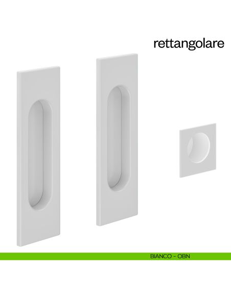 Maniglia incasso Rettangolare cieca dnd bianco