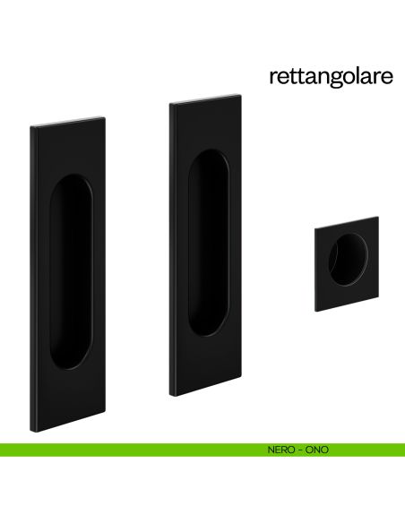 Maniglia incasso Rettangolare cieca dnd nero