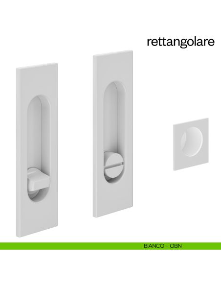 Maniglia incasso Rettangolare con nottolino dnd bianco