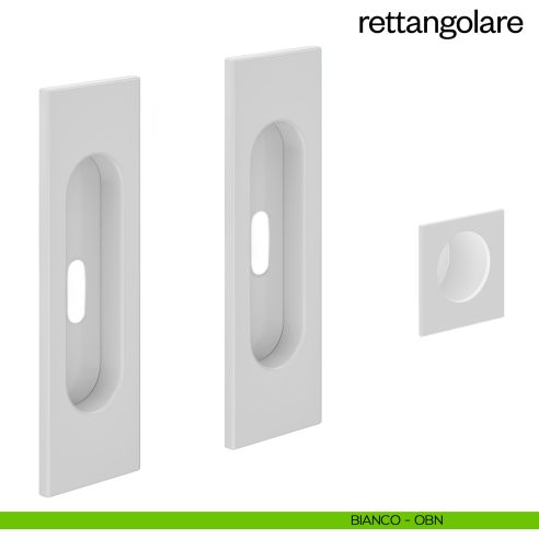Maniglia incasso Rettangolare con foro chiave e serratura dnd bianco