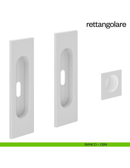 Maniglia incasso Rettangolare con foro chiave e serratura dnd bianco