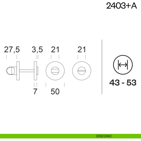 Nottolino per porta America dnd Handles disegno