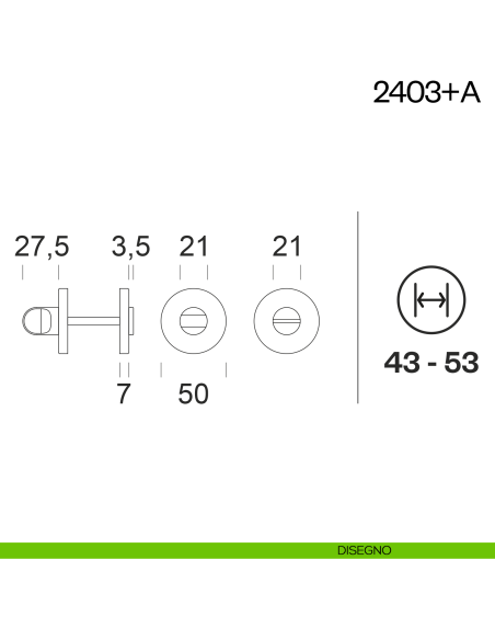 Nottolino per porta America dnd Handles disegno