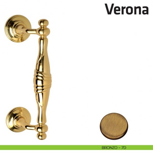 Maniglione per porta Verona Comit accoppiato 440 mm bronzo