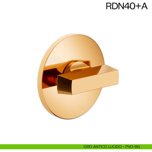 Nottolino per porta RDN40 dnd Handles con rosetta fine oro antico lucido