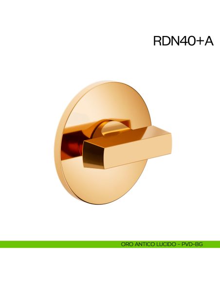 Nottolino per porta RDN40 dnd Handles con rosetta fine oro antico lucido