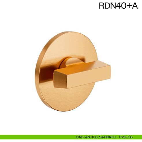 Nottolino per porta RDN40 dnd Handles con rosetta fine oro antico satinato