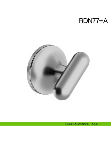 Nottolino per porta RDN77 dnd Handles con rosetta fine cromo satinato