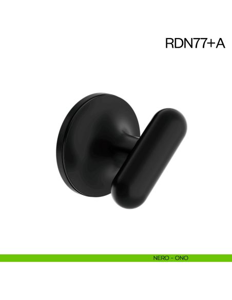 Nottolino per porta RDN77 dnd Handles con rosetta fine nero