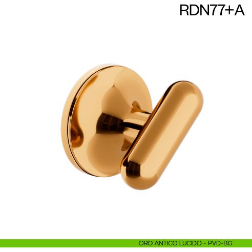 Nottolino per porta RDN77 dnd Handles con rosetta fine oro antico lucido