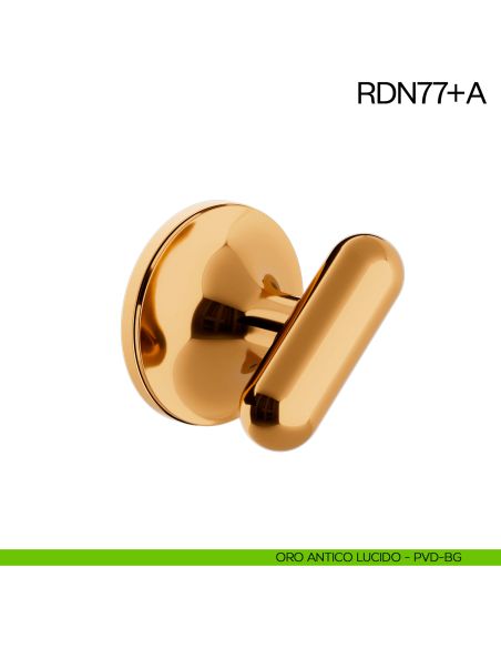 Nottolino per porta RDN77 dnd Handles con rosetta fine oro antico lucido