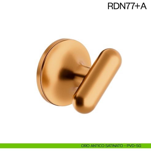 Nottolino per porta RDN77 dnd Handles con rosetta fine oro antico satinato