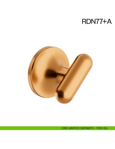 Nottolino per porta RDN77 dnd Handles con rosetta fine oro antico satinato