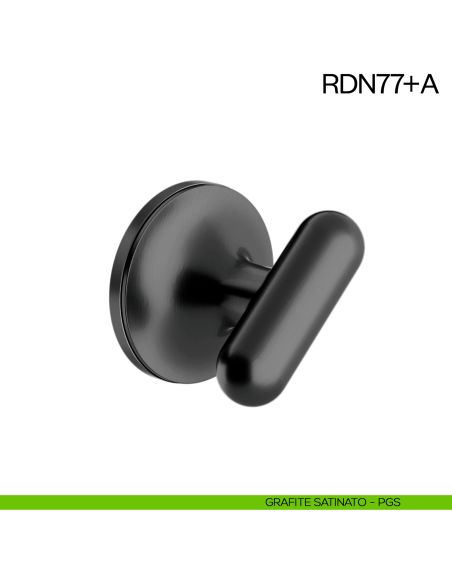 Nottolino per porta RDN77 dnd Handles con rosetta fine grafite satinato