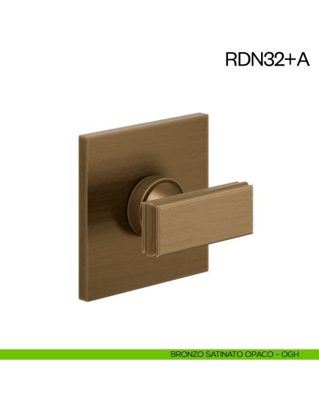 Nottolino per porta RDN32 dnd Handles con rosetta fine bronzo satinato opaco