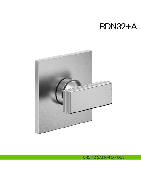 Nottolino per porta RDN32 dnd Handles con rosetta fine cromo satinato