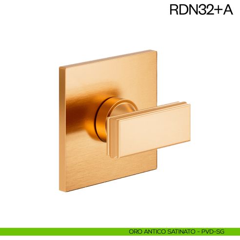 Nottolino per porta RDN32 dnd Handles con rosetta fine oro antico satinato