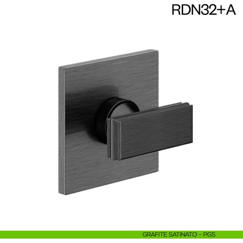 Nottolino per porta RDN32 dnd Handles con rosetta fine grafite satinato