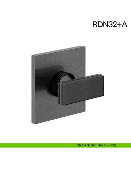 Nottolino per porta RDN32 dnd Handles con rosetta fine grafite satinato