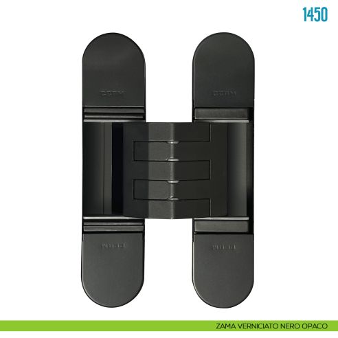 Cerniera a scomparsa regolabile per porte Ceam 1450 - zama verniciato nero opaco