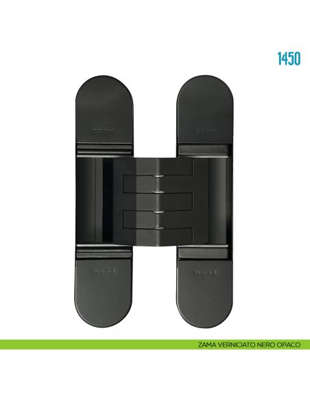 Cerniera a scomparsa regolabile per porte Ceam 1450 - zama verniciato nero opaco