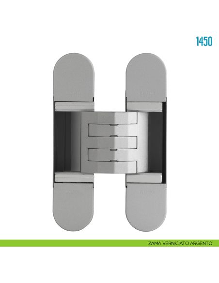 Cerniera a scomparsa regolabile per porte Ceam 1450 - zama verniciato argento