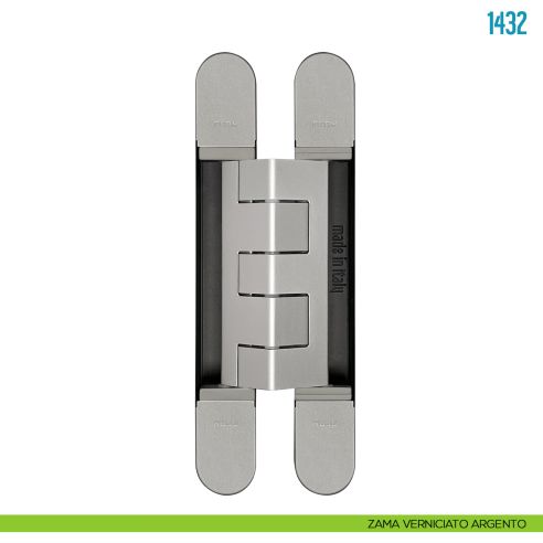 Cerniera a scomparsa regolabile per porte pesanti Ceam 1432 - zama verniciato argento