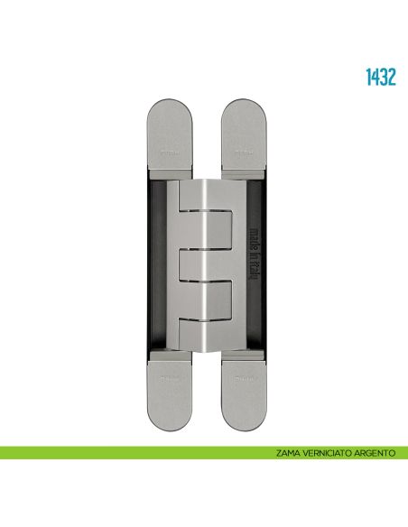 Cerniera a scomparsa regolabile per porte pesanti Ceam 1432 - zama verniciato argento