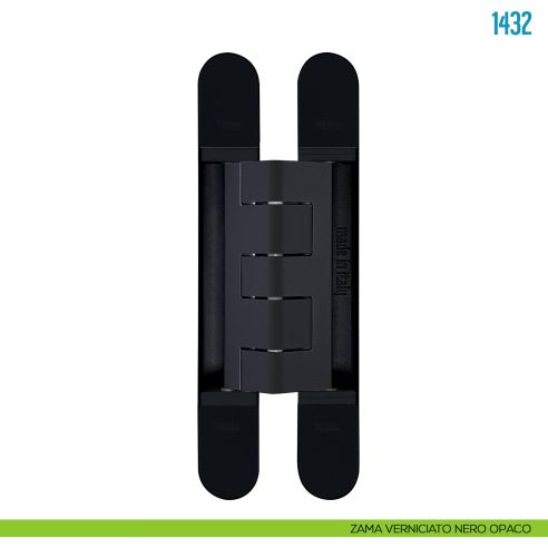 Cerniera a scomparsa regolabile per porte pesanti Ceam 1432 - zama verniciato nero opaco