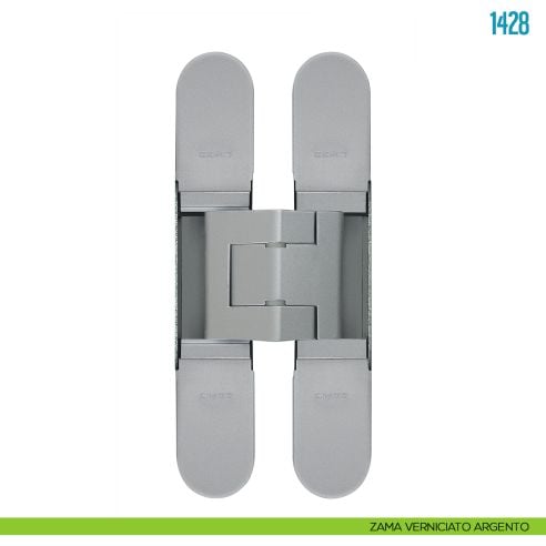 Cerniera a scomparsa regolabile per porte Ceam 1428 - zama verniciato argento