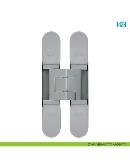 Cerniera a scomparsa regolabile per porte Ceam 1428 - zama verniciato argento