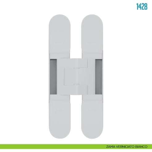 Cerniera a scomparsa regolabile per porte Ceam 1428 - zama verniciato bianco