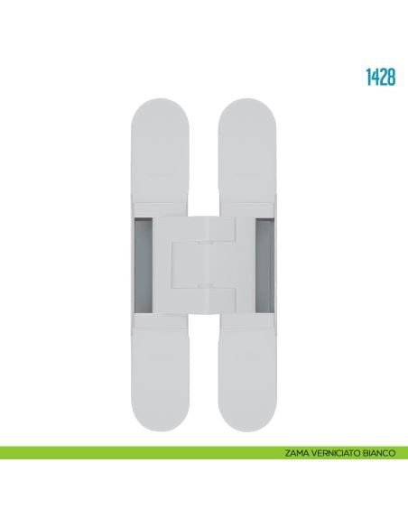 Cerniera a scomparsa regolabile per porte Ceam 1428 - zama verniciato bianco