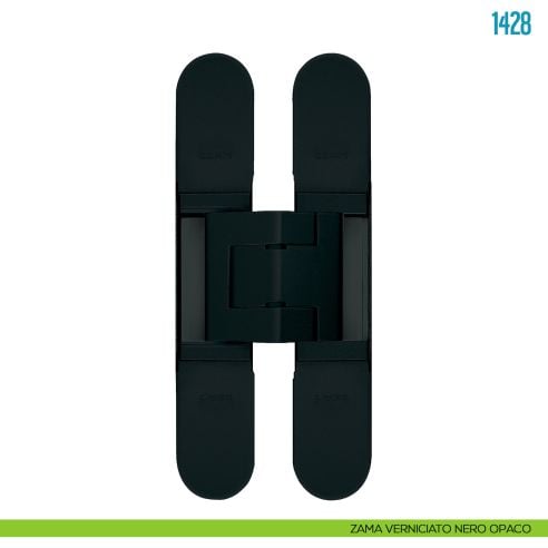 Cerniera a scomparsa regolabile per porte Ceam 1428 - zama verniciato nero opaco