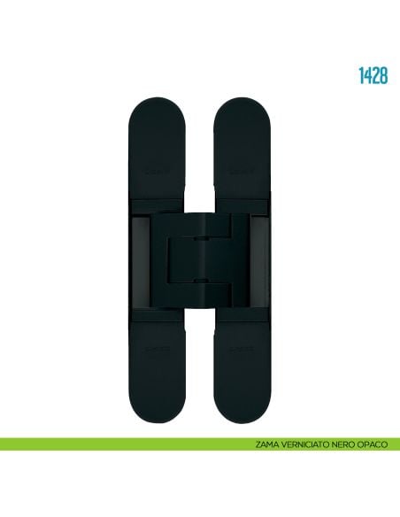 Cerniera a scomparsa regolabile per porte Ceam 1428 - zama verniciato nero opaco