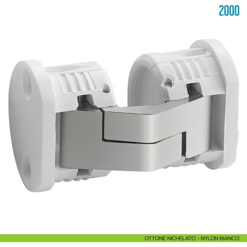 Cerniera a scomparsa per tavolo Ceam 2000 - ottone nichelato - nylon bianco