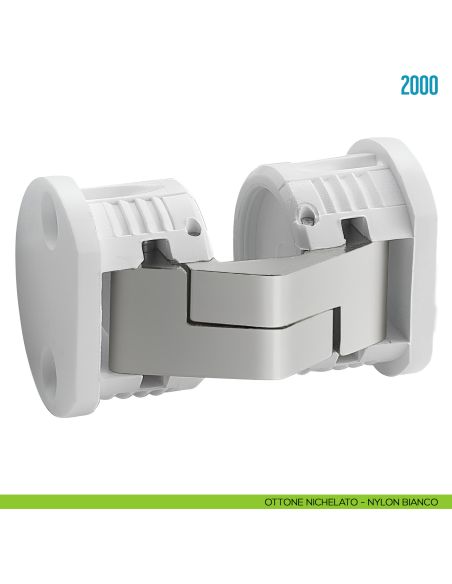 Cerniera a scomparsa per tavolo Ceam 2000 - ottone nichelato - nylon bianco