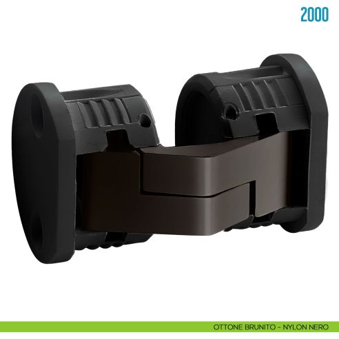 Cerniera a scomparsa per tavolo Ceam 2000 - ottone brunito - nylon nero